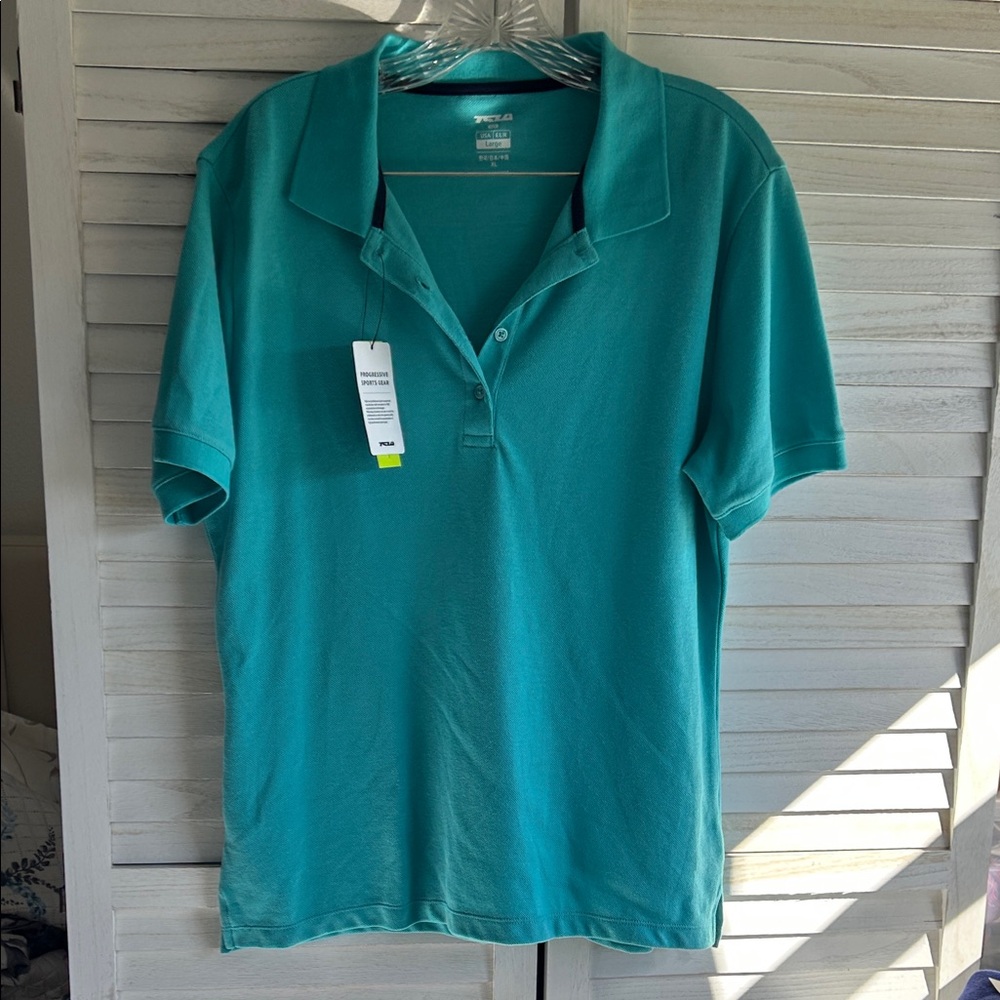 TSLA Classic Teal Short Sleeve Polo Shirt